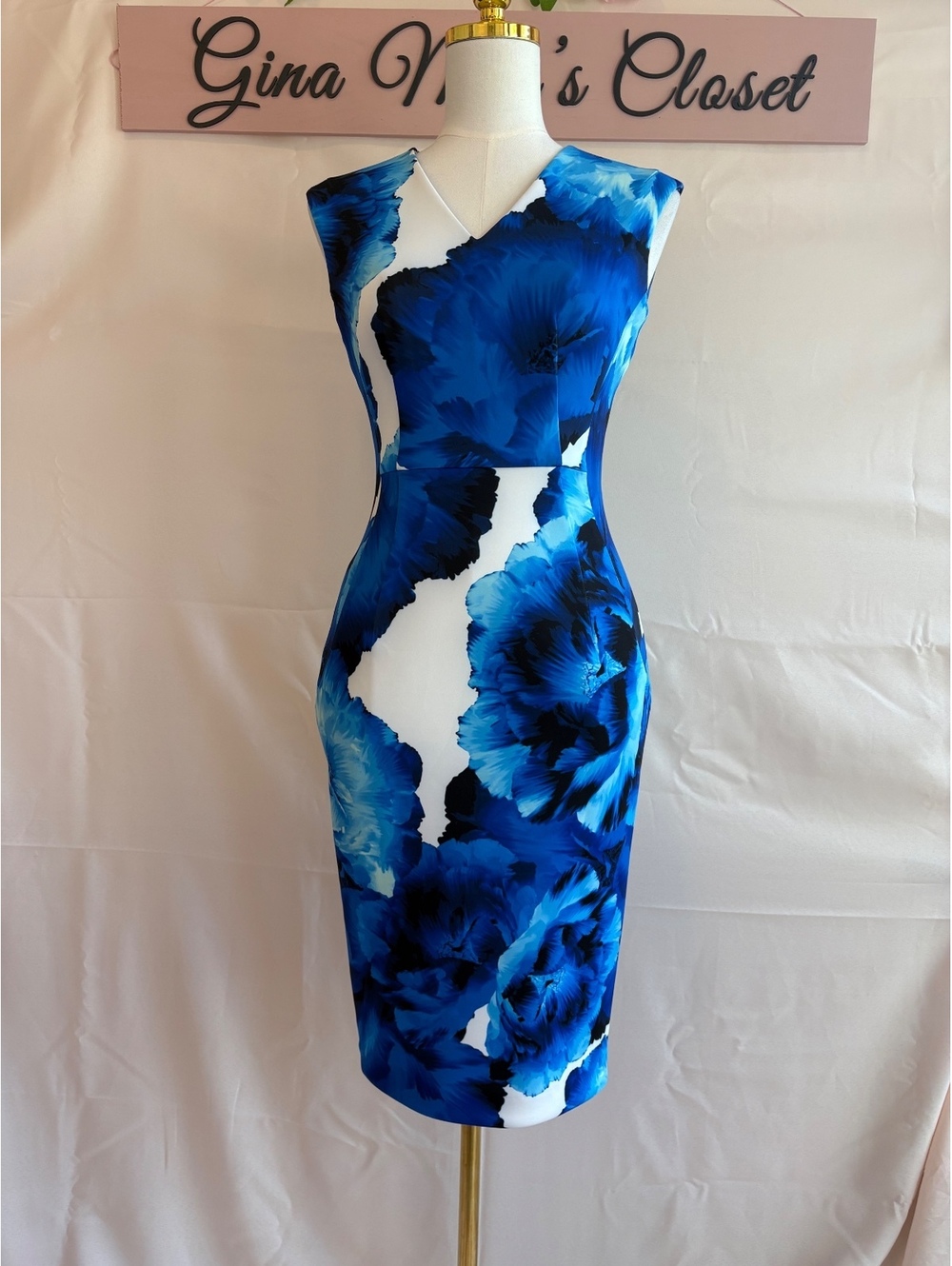 Calvin Klein Women's Blue Floral Dress Size 0